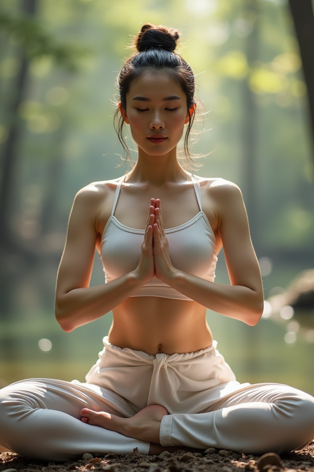 woman practicing yoga in a beautiful natural setting