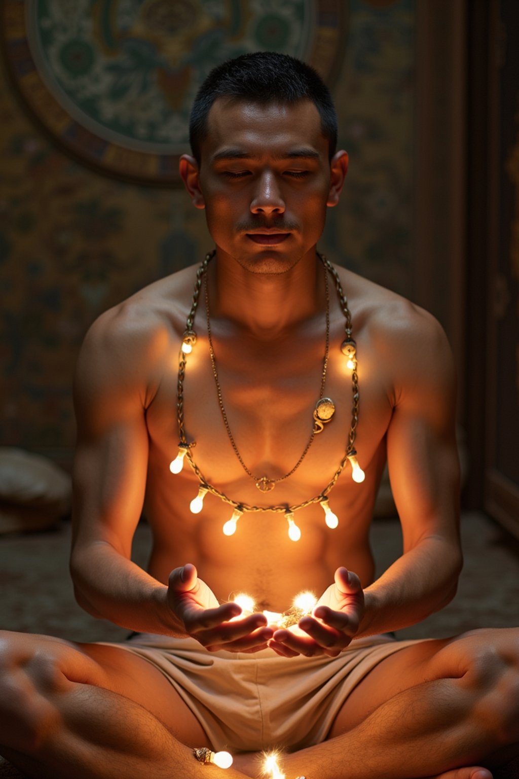 man receiving energy healing in a healing circle