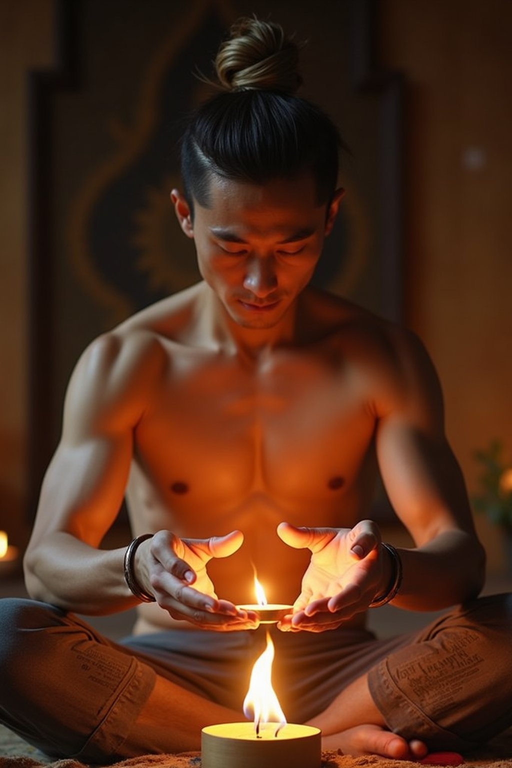 man receiving energy healing in a healing circle