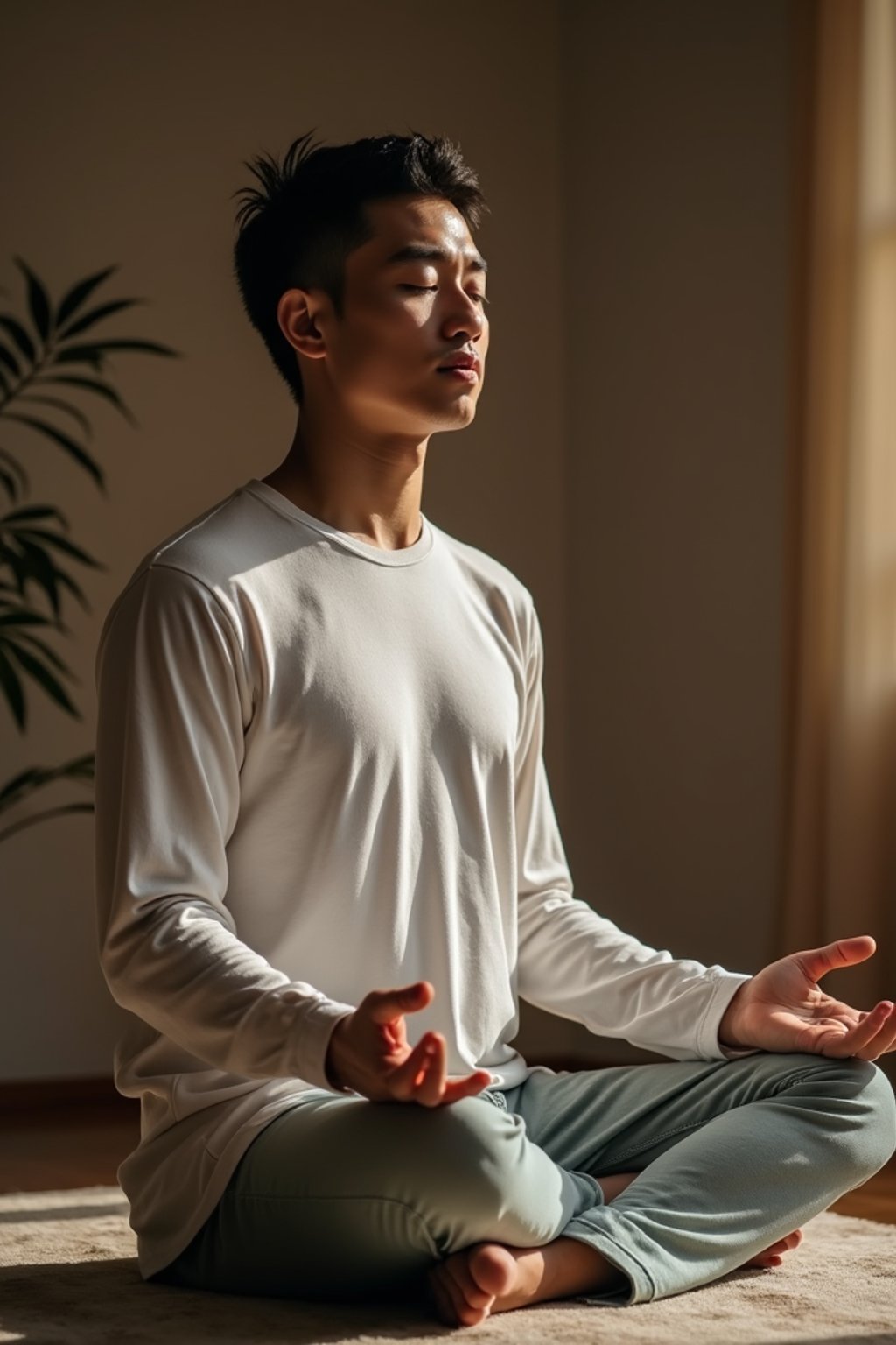 man engaging in a mindfulness practice