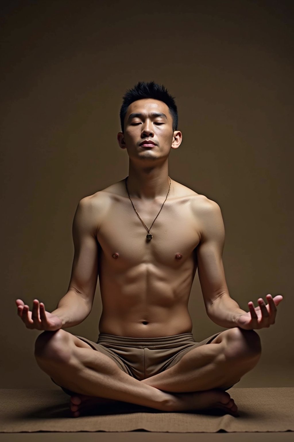 man practicing breathwork or pranayama