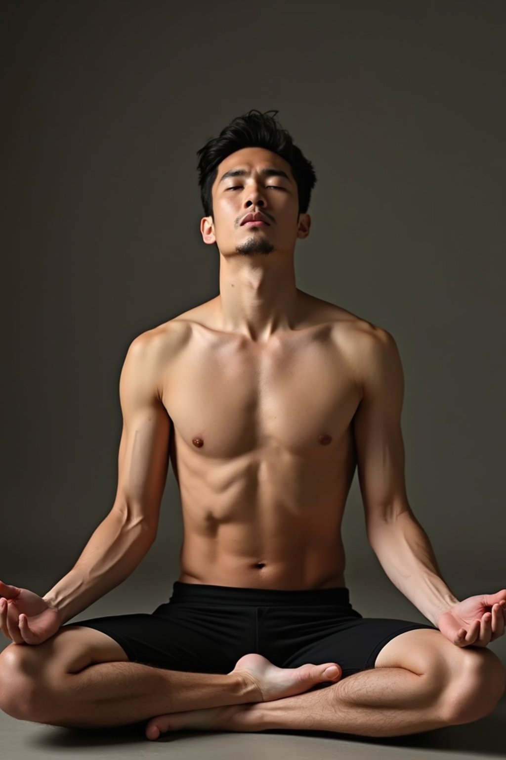 man practicing breathwork or pranayama