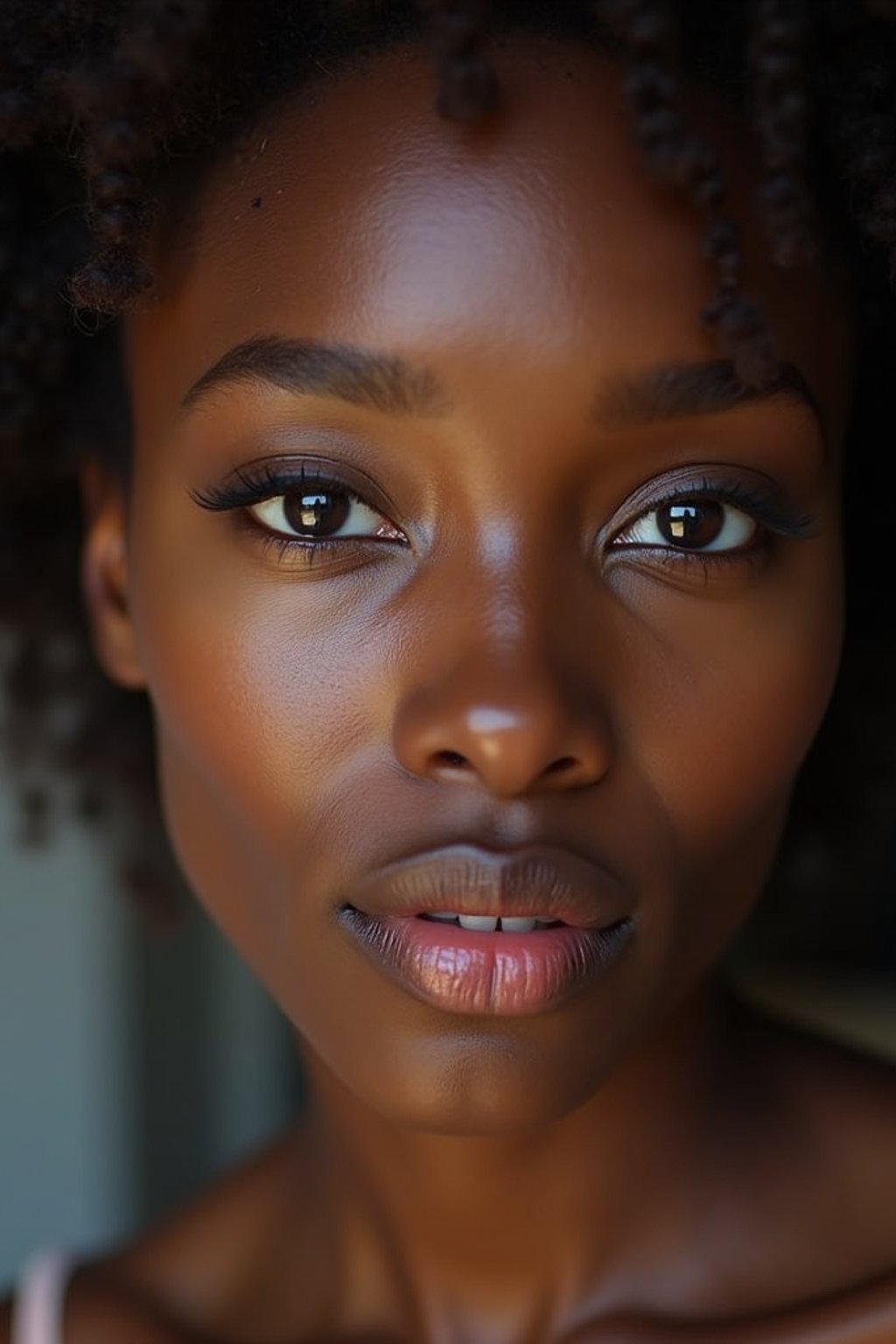 close up of woman without makeup