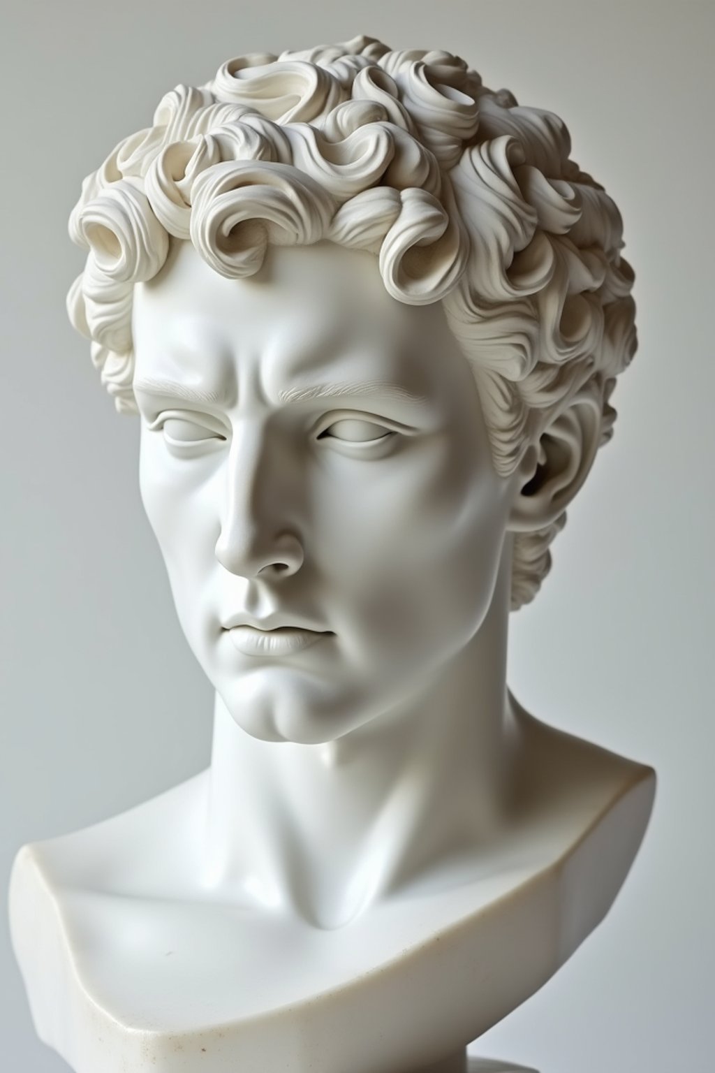 man as White Marble classical Greek Marble Sculpture. white. no colors