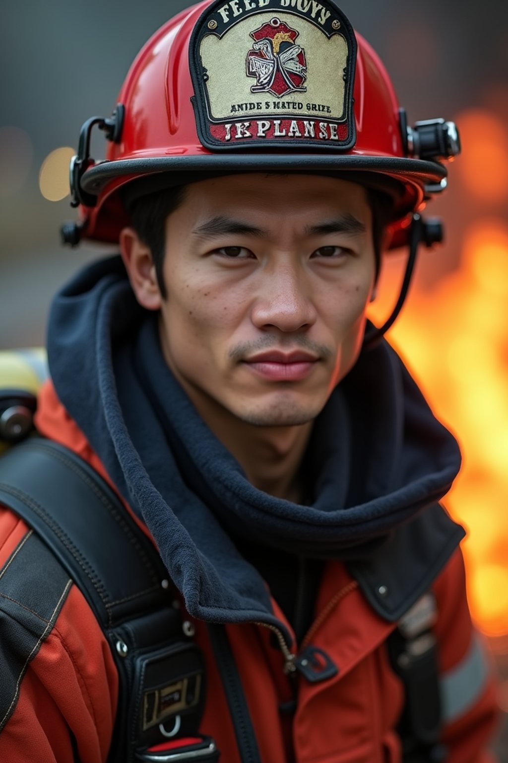 man as a Firefighter. highly detailed