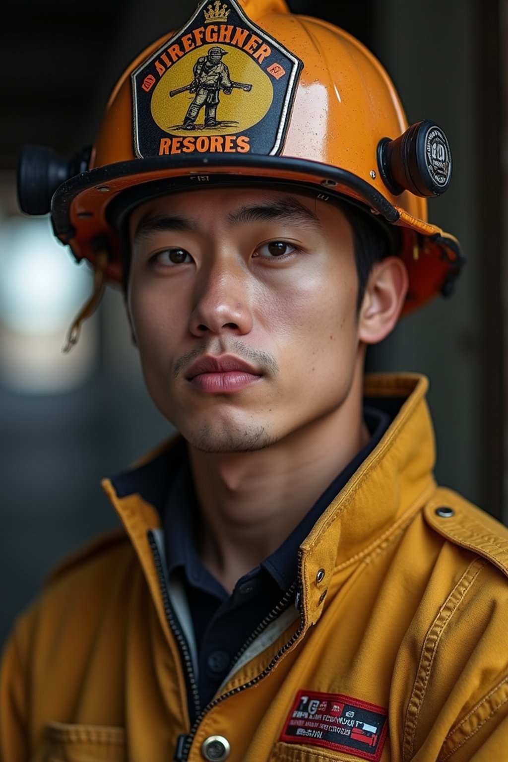 man as a Firefighter. highly detailed