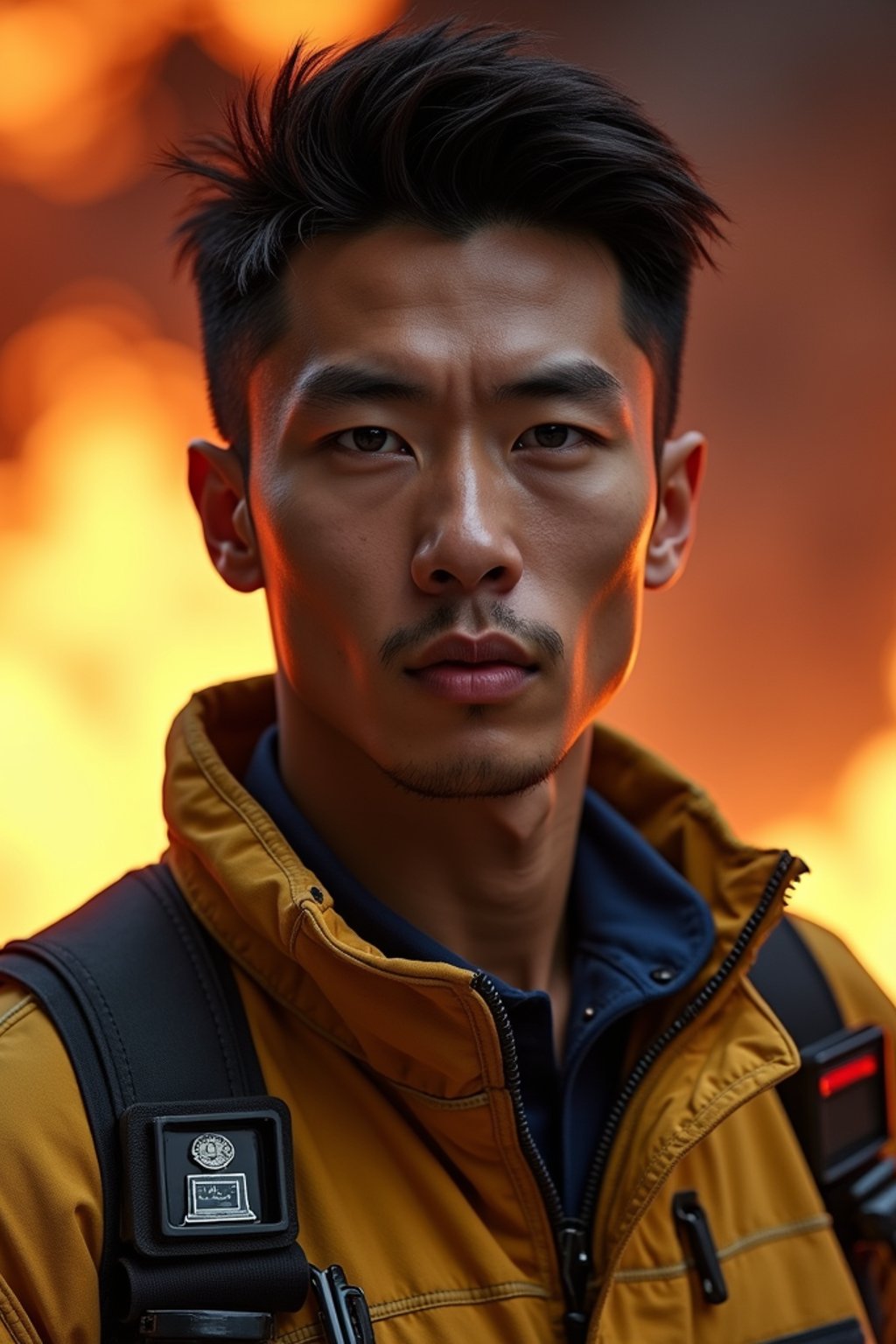 man as a Firefighter. highly detailed