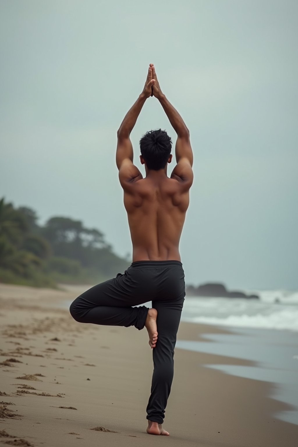 man doing Yoga at a Yoga Retreat in Bali