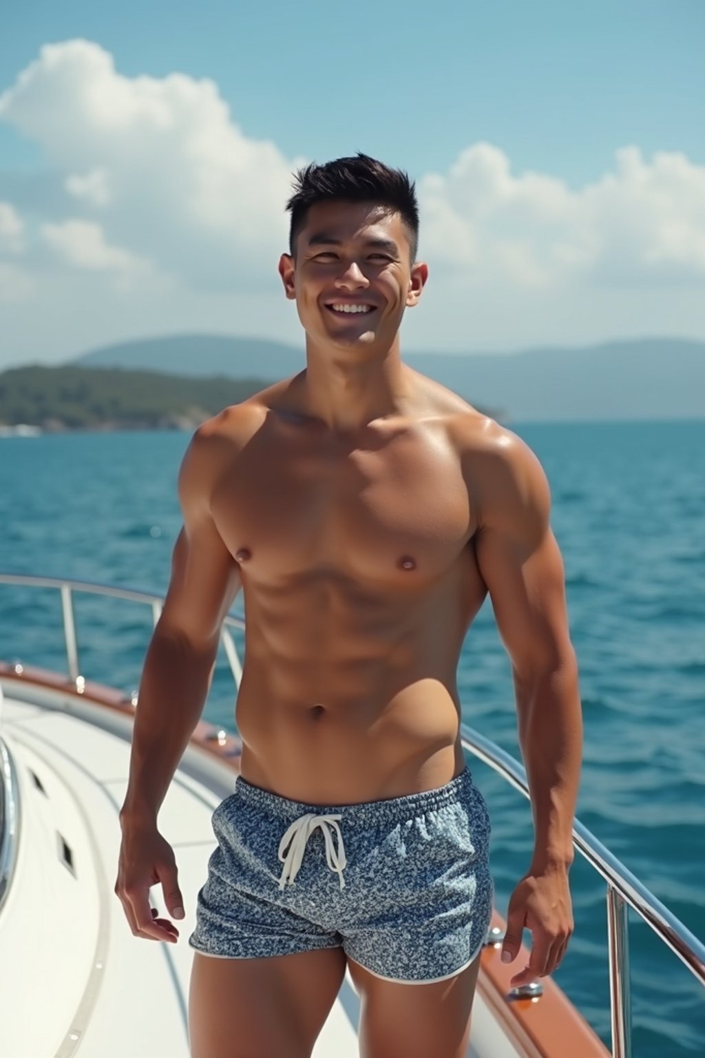 man swim shorts  on a Luxury Yacht boat