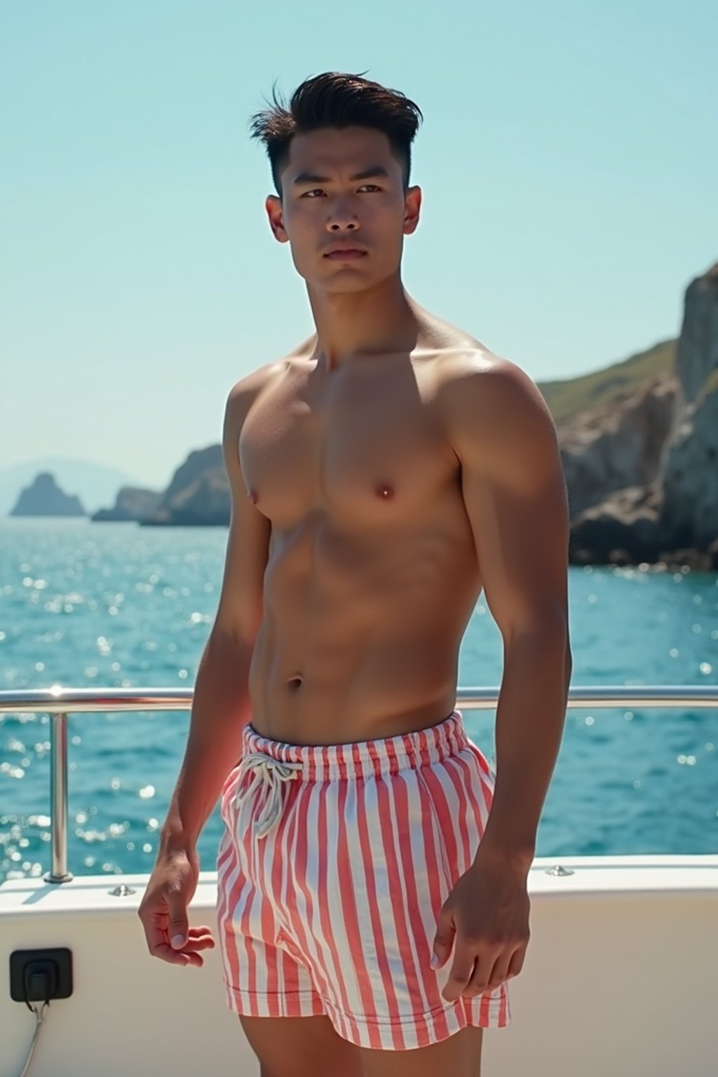 man swim shorts  on a Luxury Yacht boat