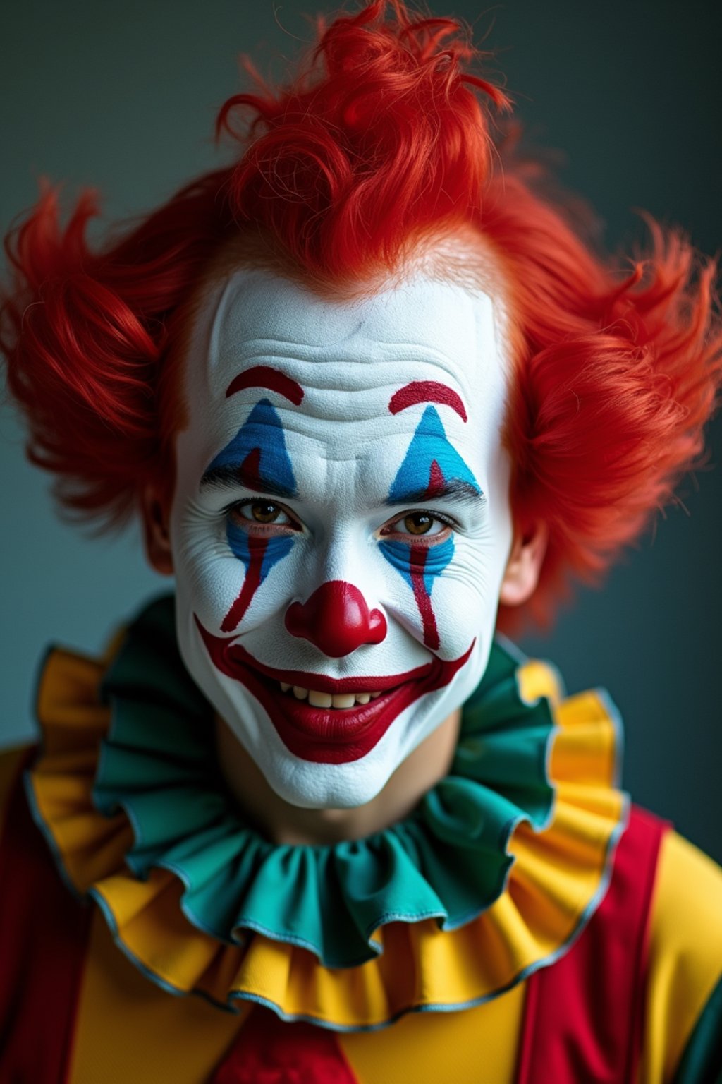 man as a Clown with Clown Makeup