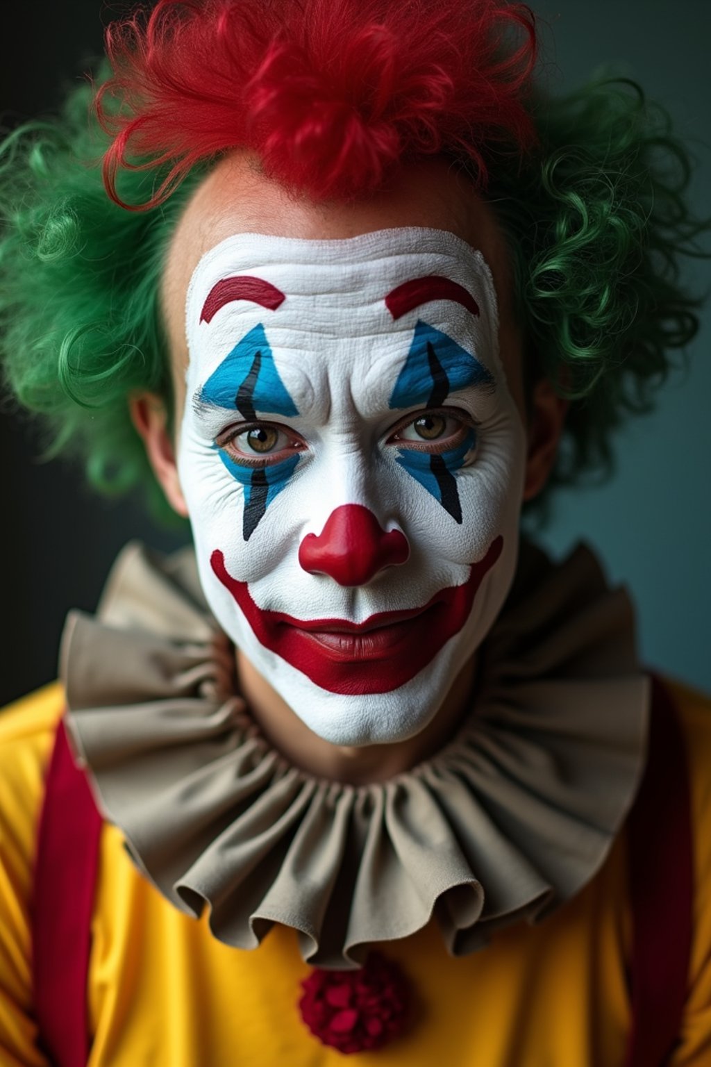 man as a Clown with Clown Makeup