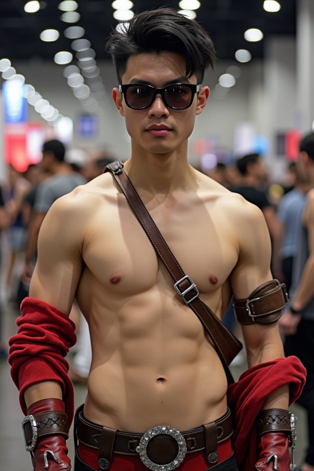 man in sexy Cosplay outfit at Cosplay Convention