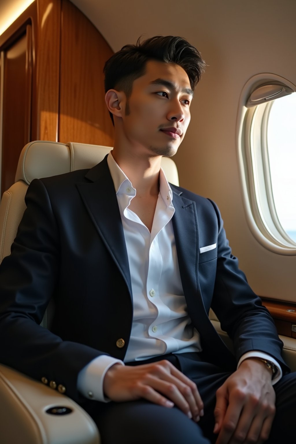 man seated in a Private Jet