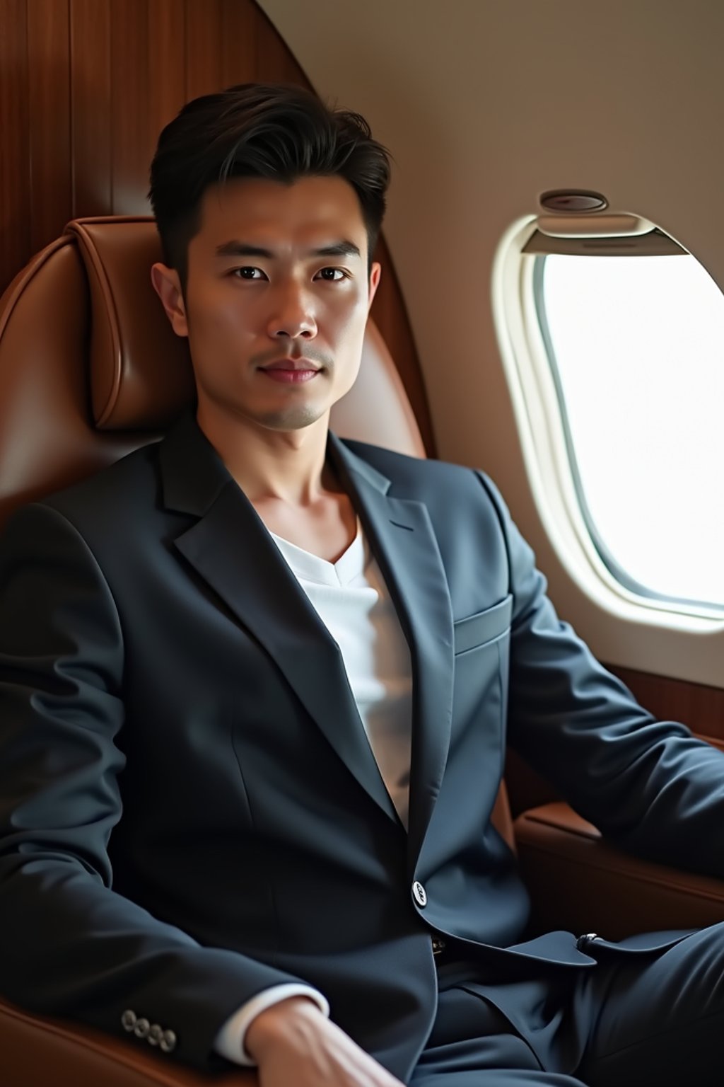 man seated in a Private Jet