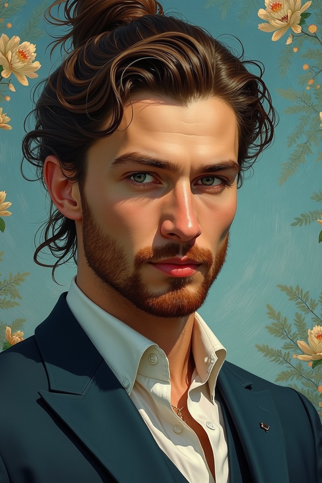 man in style of Van Gogh, elegant, intricate, digital painting, artstation, concept art, smooth, sharp focus, illustration, art by van gogh