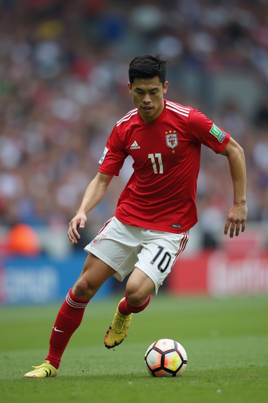 man as Football Player in the FIFA World Cup playing in a Football Match