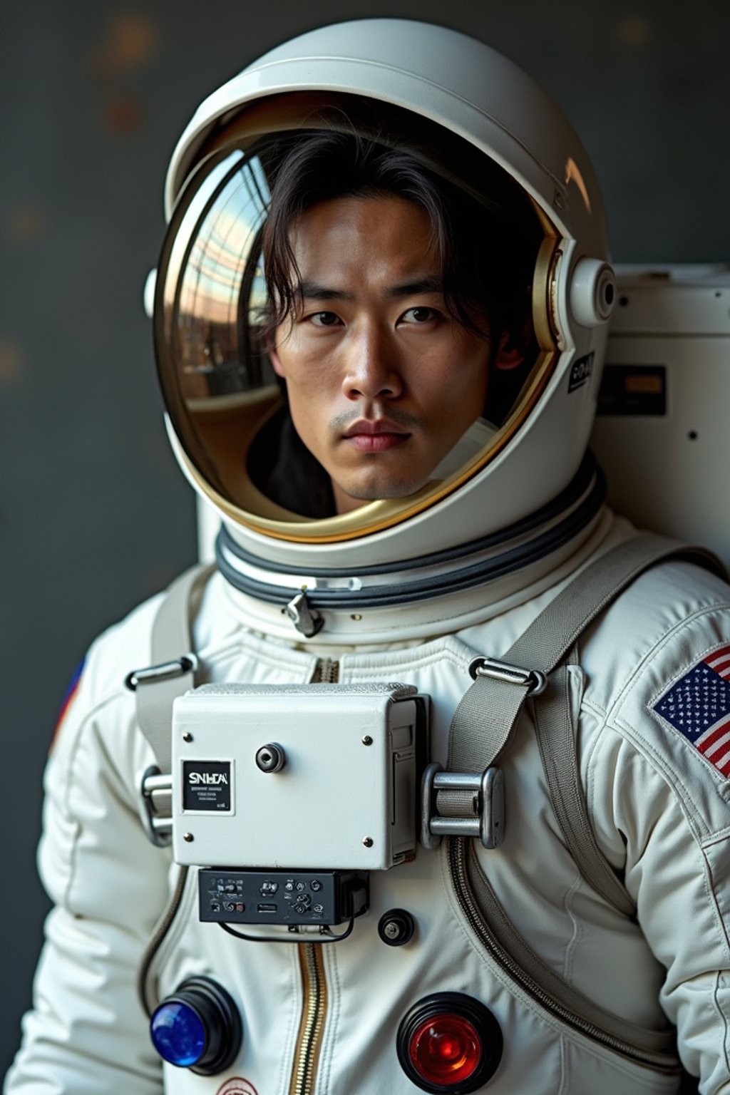 man as NASA Astronaut in space suit