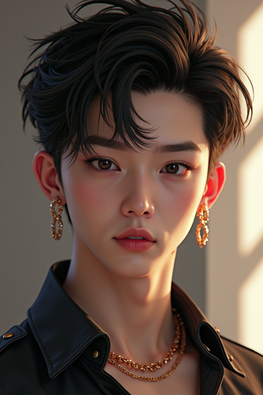 a male man  as a beautiful fashion charming dreamlike man with lv jewelry, character art, art by artgerm lau and wlop and and ilya kuvshinov and john singer sargent, hyperdetailed, 8 k realistic, symmetrical, frostbite 3 engine, cryengine, dof, trending on artstation, digital art