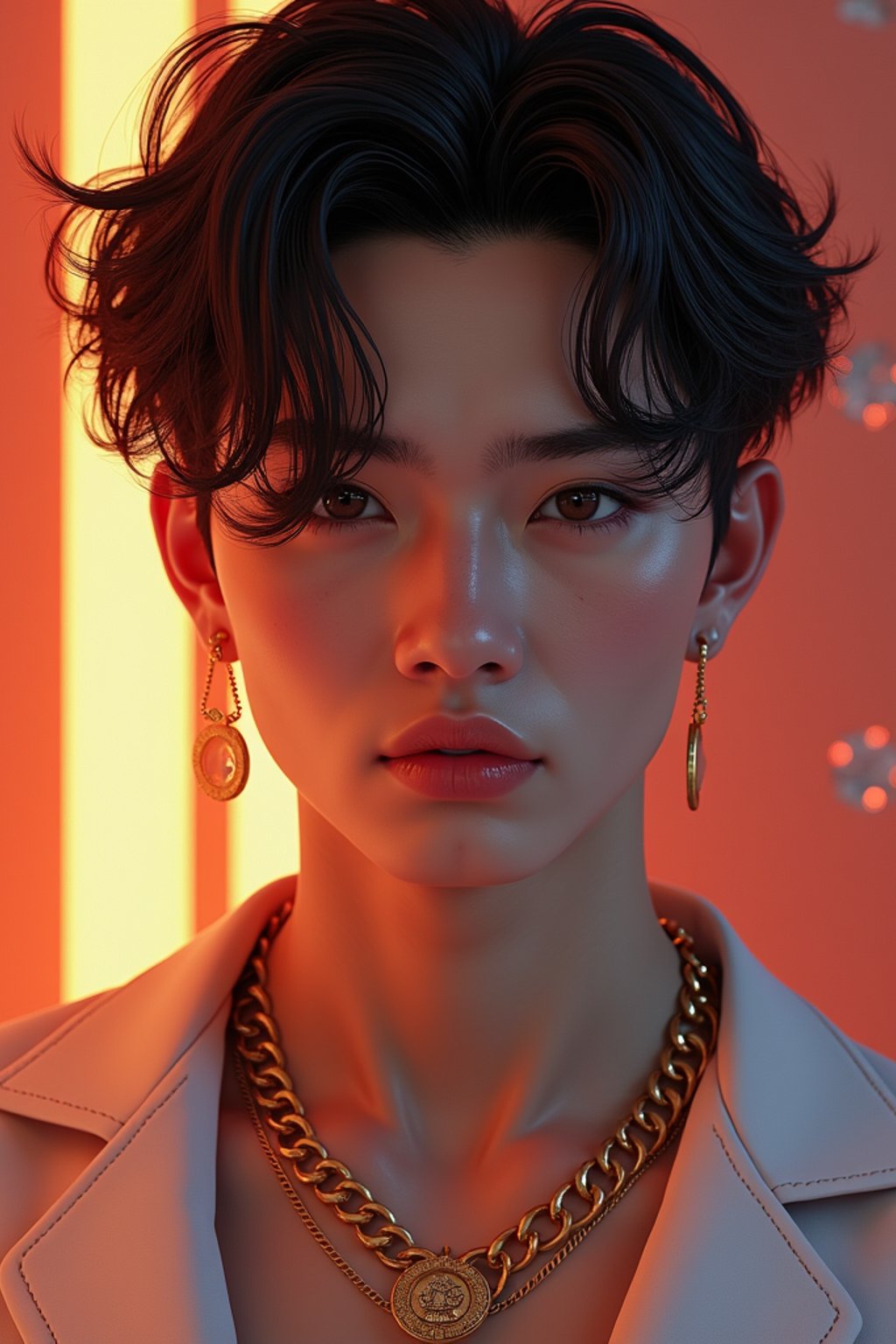 a beautiful fashion charming dreamlike man with lv jewelry, character art, art by artgerm lau and wlop and and ilya kuvshinov and john singer sargent, hyperdetailed, 8 k realistic, symmetrical, frostbite 3 engine, cryengine, dof, trending on artstation, digital art