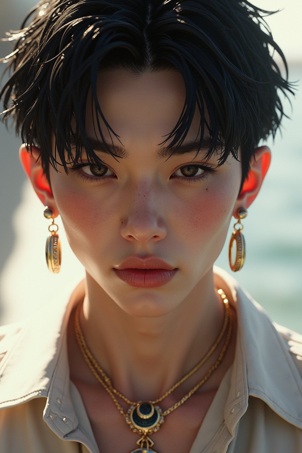 a beautiful fashion charming dreamlike man with lv jewelry, character art, art by artgerm lau and wlop and and ilya kuvshinov and john singer sargent, hyperdetailed, 8 k realistic, symmetrical, frostbite 3 engine, cryengine, dof, trending on artstation, digital art