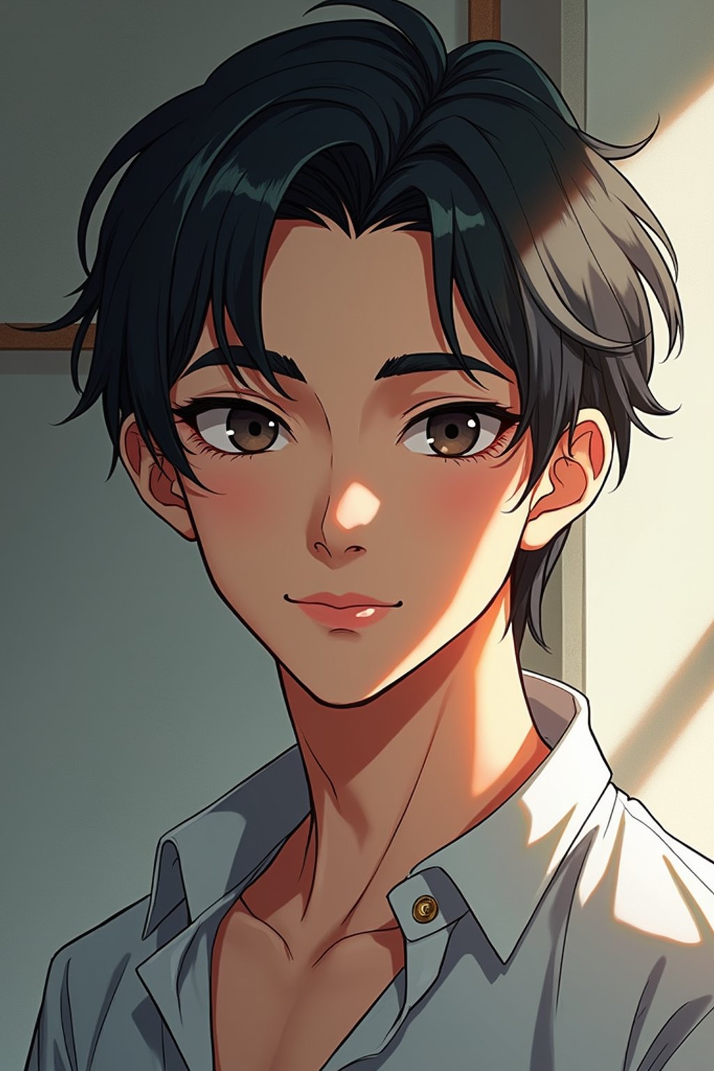 man as concept art of a Ghibli anime illustration | | anime anime anime anime anime anime, cute - fine - face, pretty face, realistic shaded perfect face, fine details in the style of Ghibli Studios. by stanley artgerm lau, wlop, rossdraws, james jean, andrei riabovitchev, marc simonetti, and sakimichan, trending on artstation