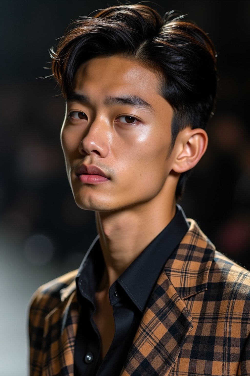 face of man fashion man in fashion show clothes, official balmain editorial