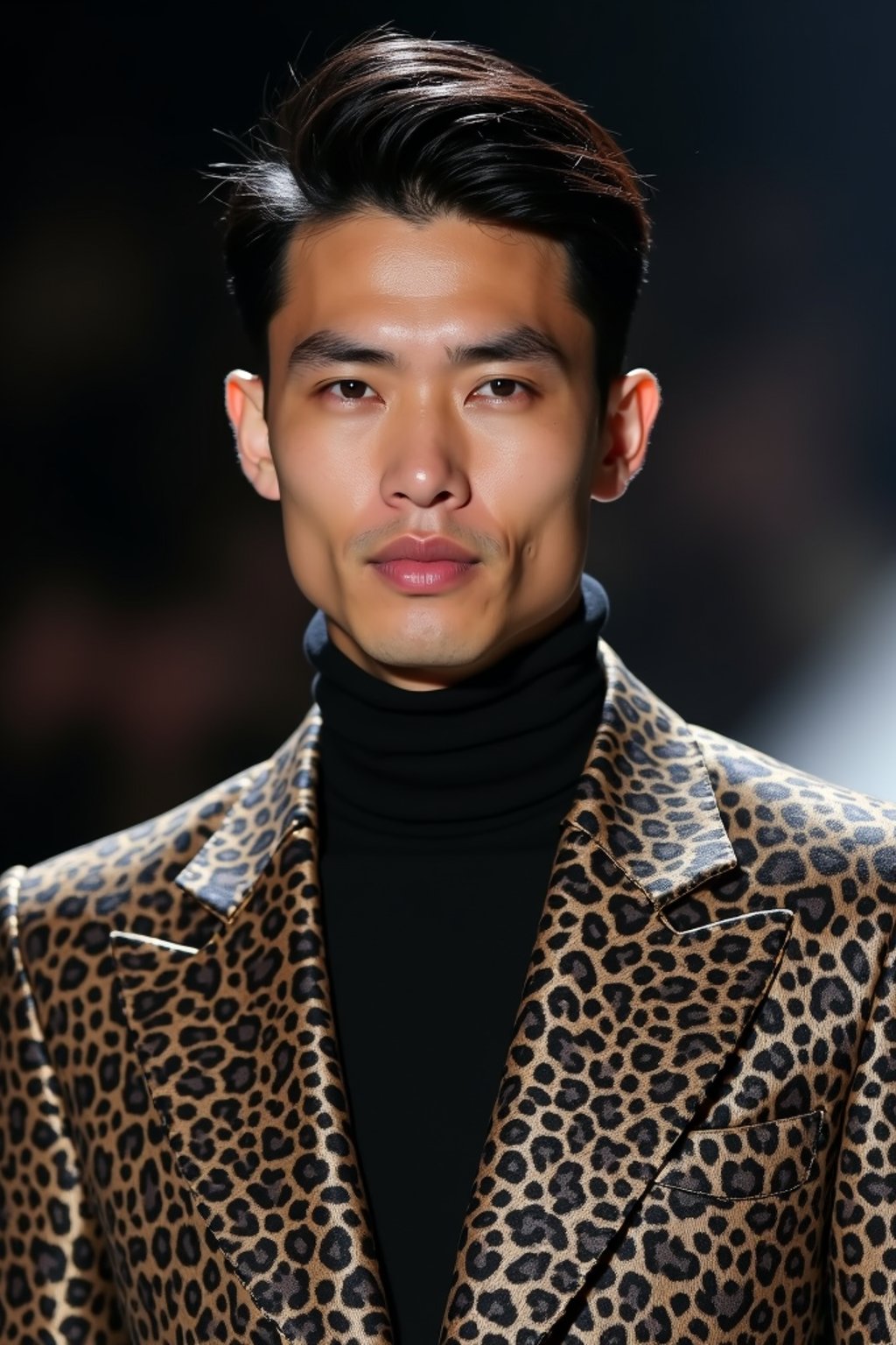 face of man fashion man in fashion show clothes, official balmain editorial