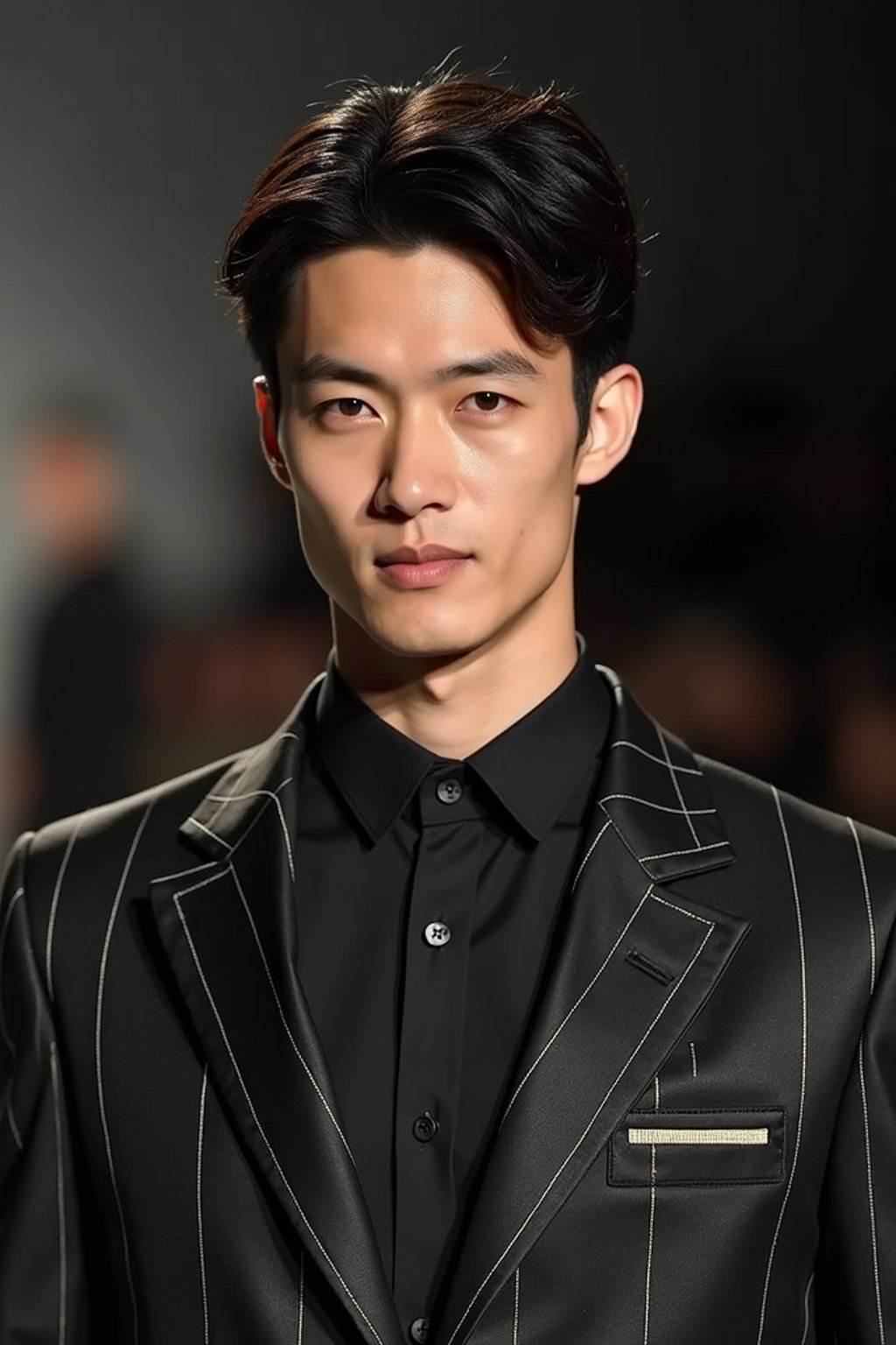 face of man fashion man in fashion show clothes, official balmain editorial