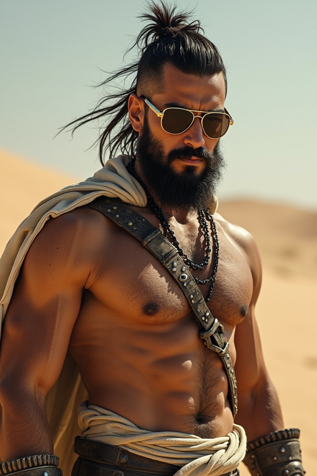 man in style of mad max warrior in desert _ unreal _ 5 _ daz. _ rpg _ shot _ extremely _ detailed _ artgerm _ greg _ rutkowski _ greg