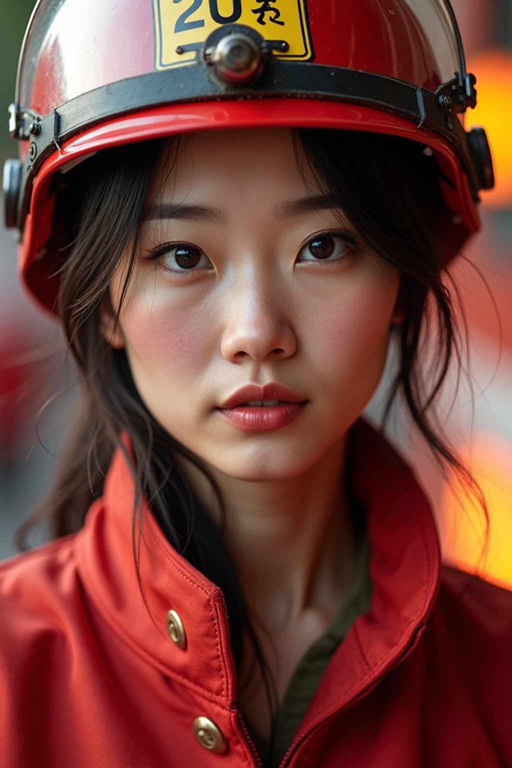 woman as a Firefighter. highly detailed