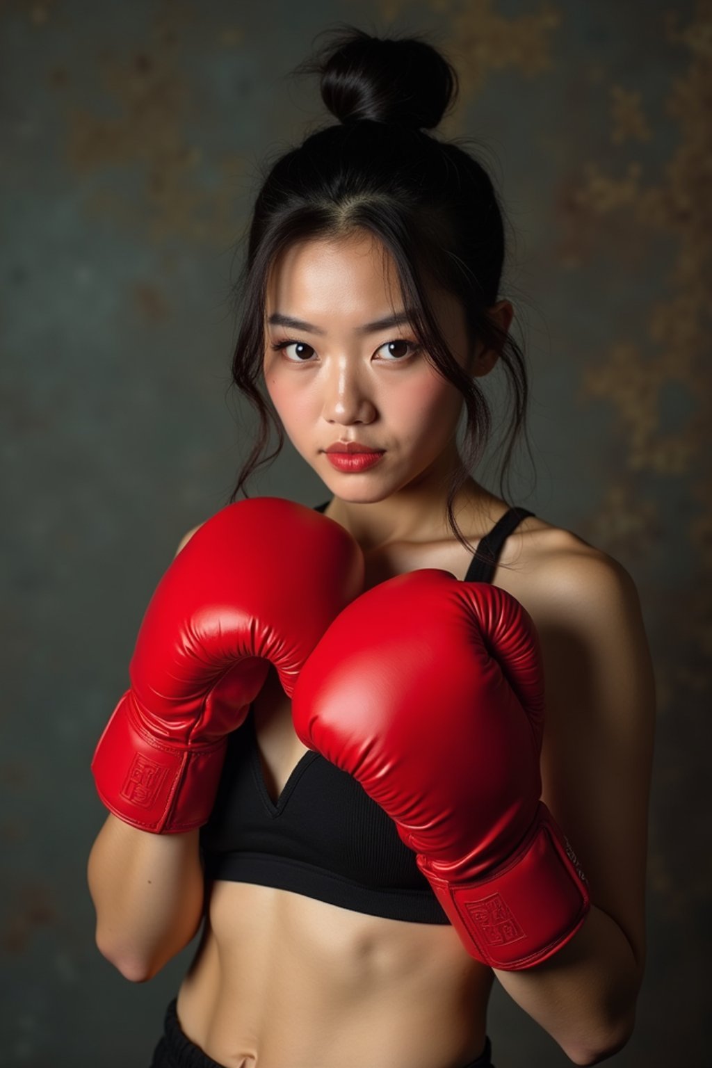 woman as a Boxer wearing Boxing Gloves