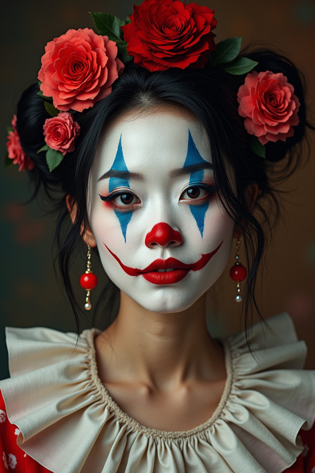 woman as a Clown with Clown Makeup