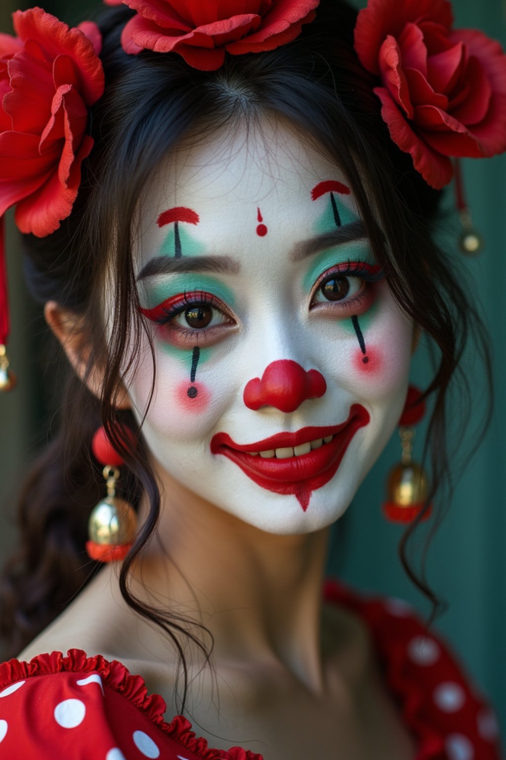 woman as a Clown with Clown Makeup