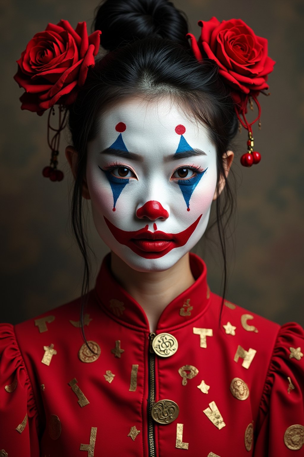 woman as a Clown with Clown Makeup