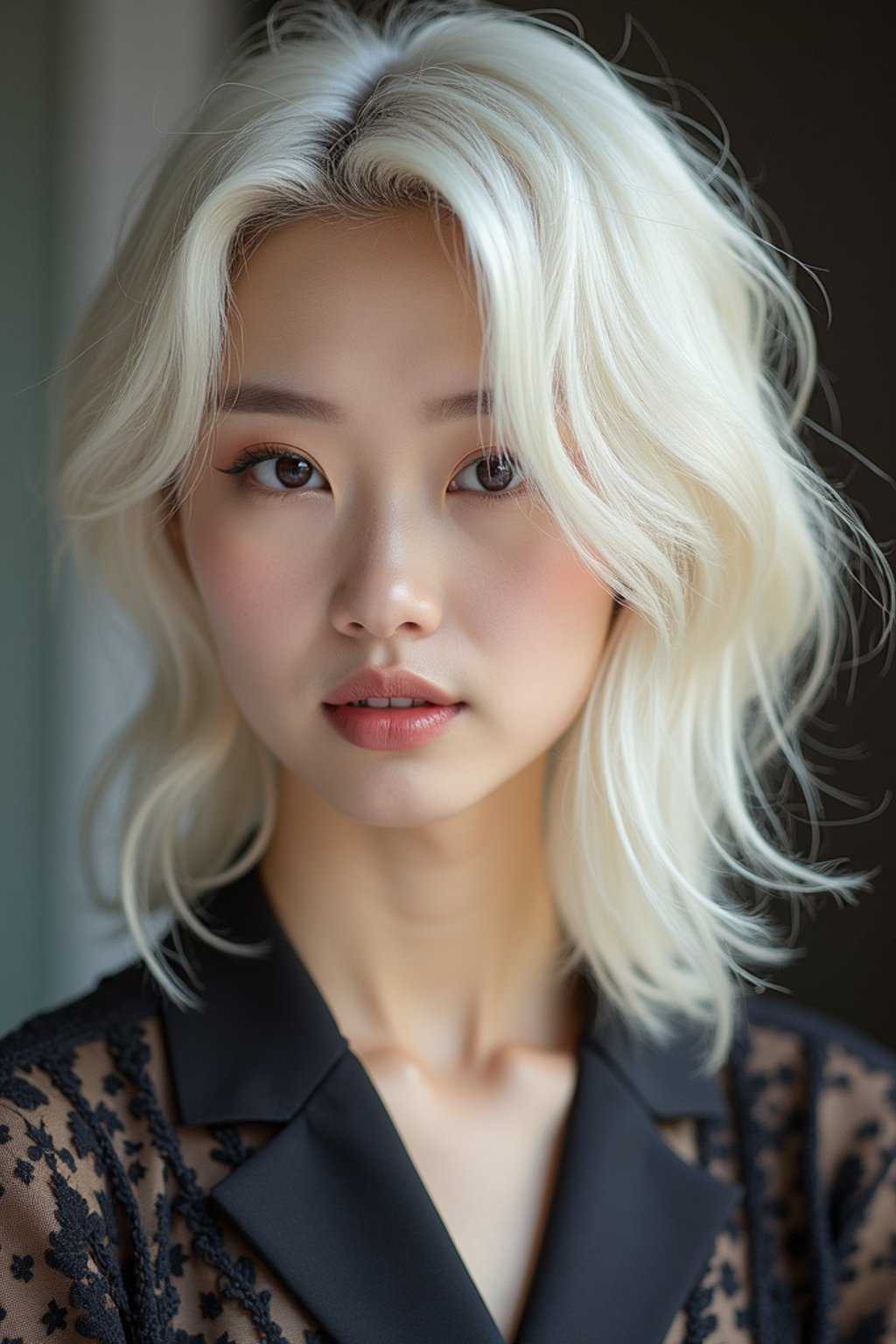 woman with platinum blonde hair dyed