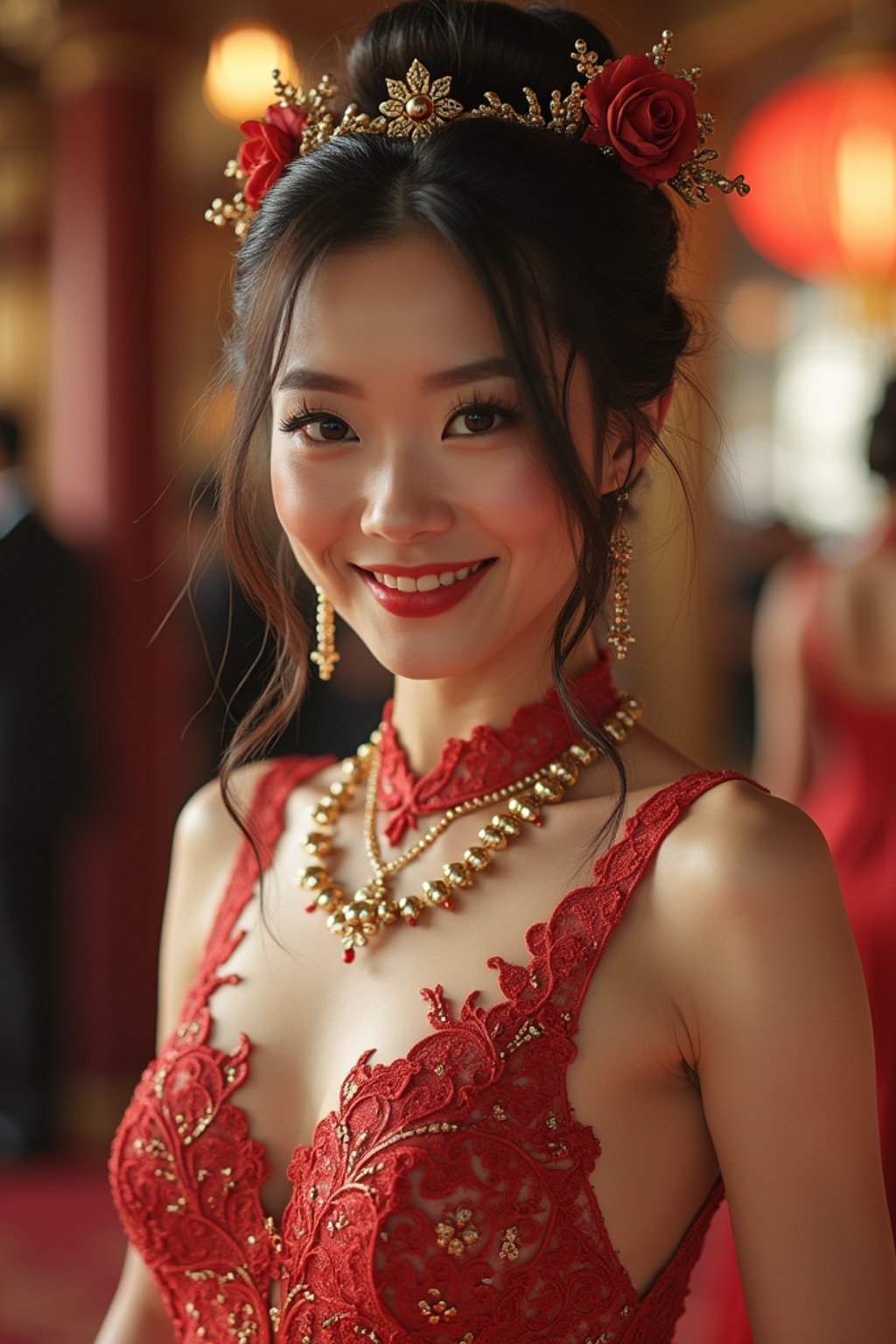 woman in  gala dress at Met Gala