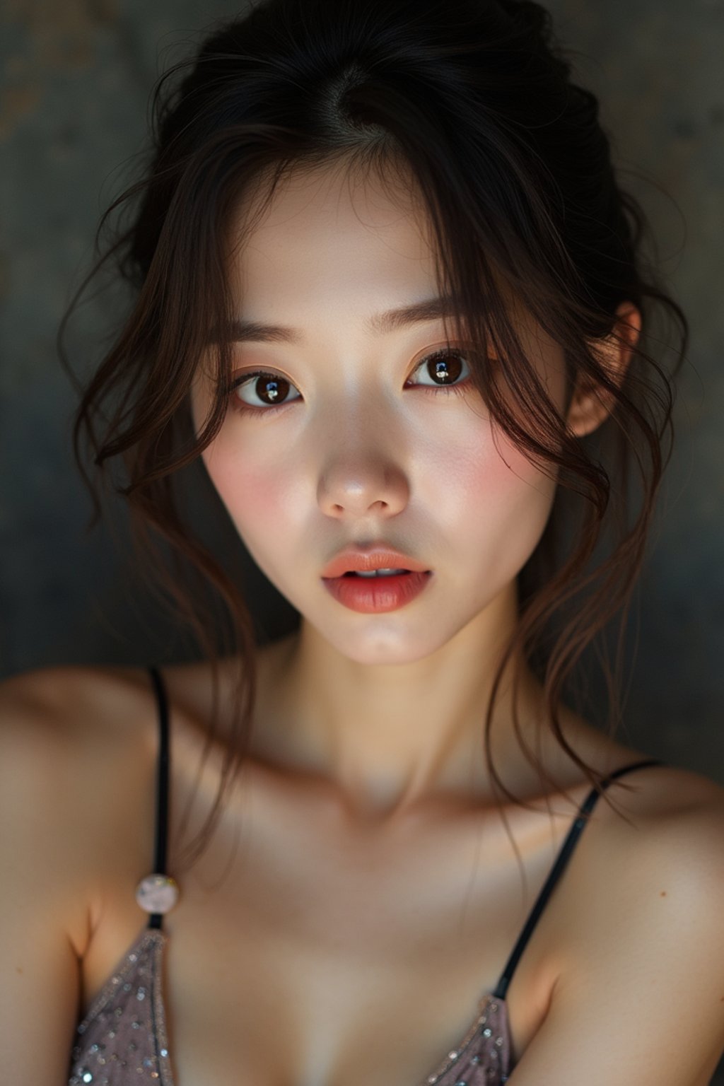 woman wearing  bikini or lingerie in  FHM maxim centerfold photoshoot. intact eyes, symmetrical eyes, realistic skin texture. hyper realistic eyes. photorealistic