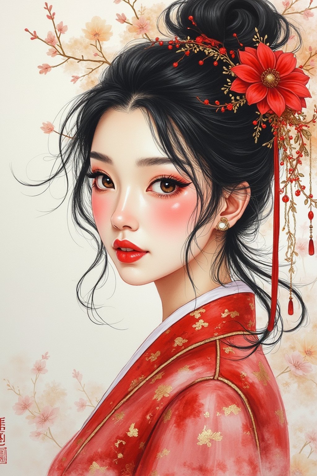 woman as water color on paper, master painter painting a mural, highly detailed, artstation, masterpiece, award - winning