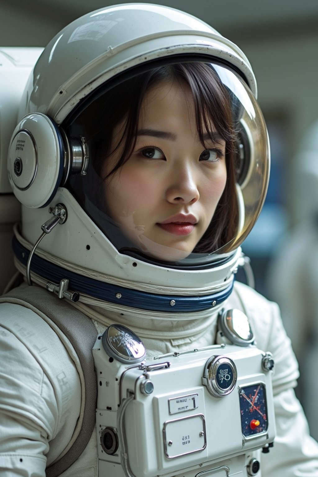 woman as NASA Astronaut in space suit