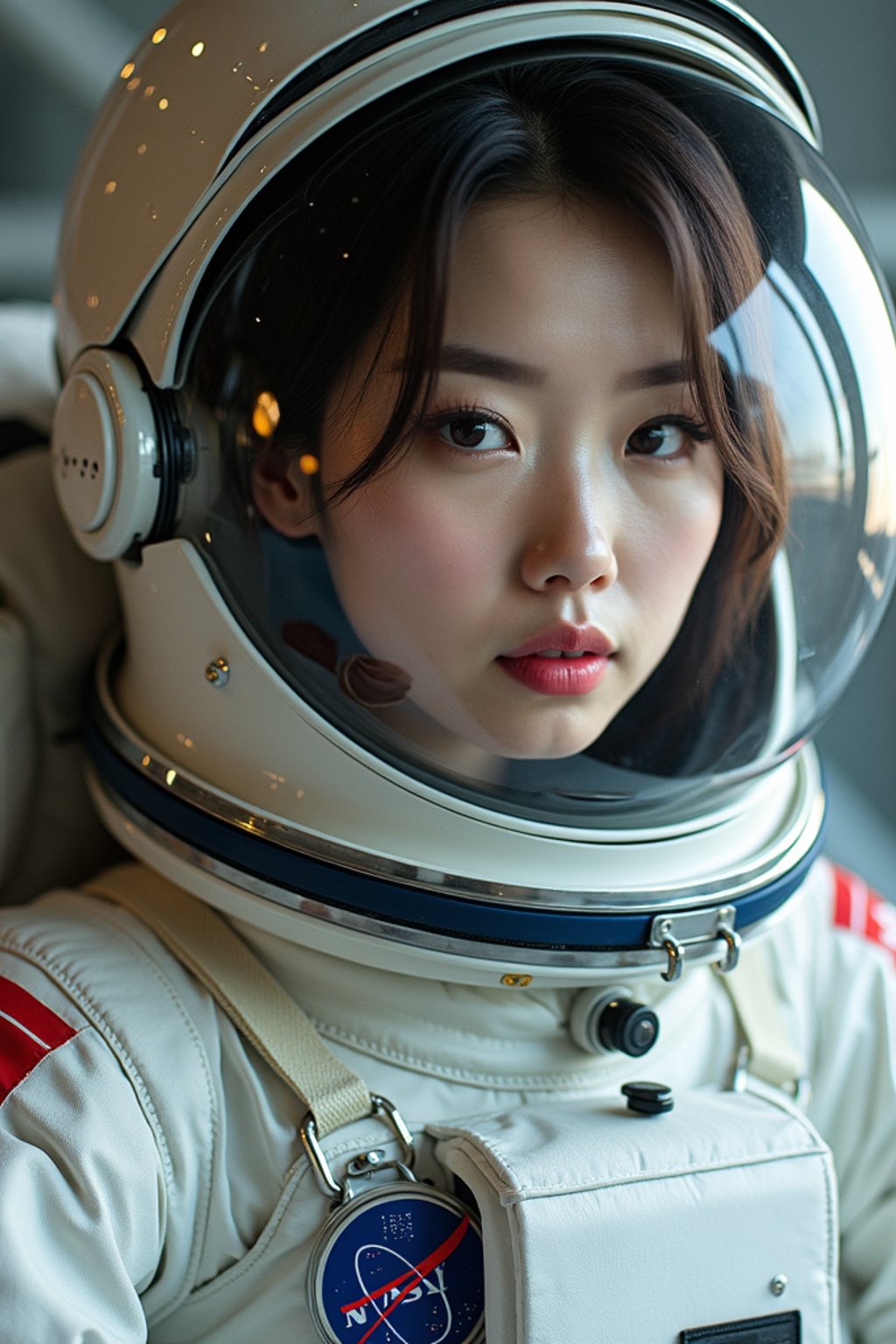 woman as NASA Astronaut in space suit