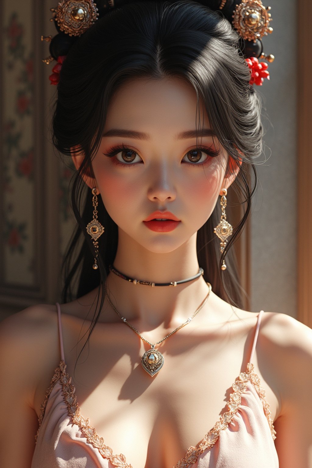 a  pin up as a beautiful fashion charming dreamlike woman with lv jewelry, character art, art by artgerm lau and wlop and and ilya kuvshinov and john singer sargent, hyperdetailed, 8 k realistic, symmetrical, frostbite 3 engine, cryengine, dof, trending on artstation, digital art