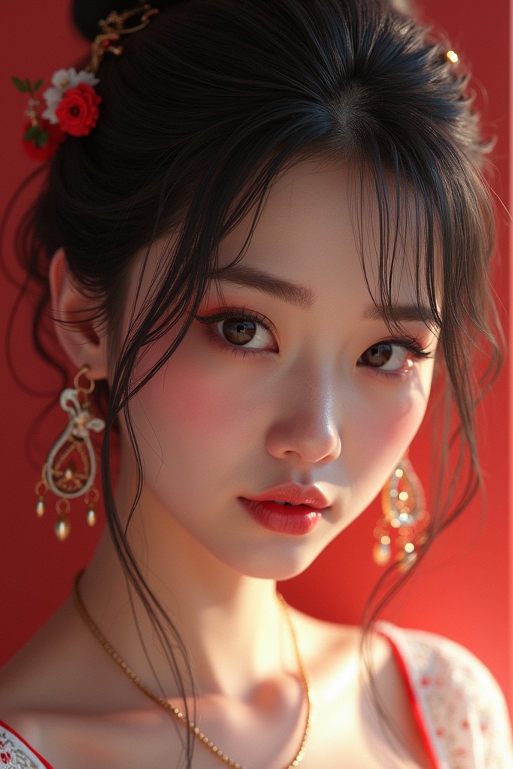 a  pin up as a beautiful fashion charming dreamlike woman with lv jewelry, character art, art by artgerm lau and wlop and and ilya kuvshinov and john singer sargent, hyperdetailed, 8 k realistic, symmetrical, frostbite 3 engine, cryengine, dof, trending on artstation, digital art