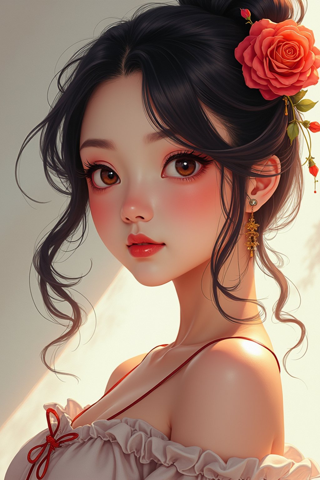 woman as concept art of a Ghibli anime illustration | | anime anime anime anime anime anime, cute - fine - face, pretty face, realistic shaded perfect face, fine details in the style of Ghibli Studios. by stanley artgerm lau, wlop, rossdraws, james jean, andrei riabovitchev, marc simonetti, and sakimichan, trending on artstation