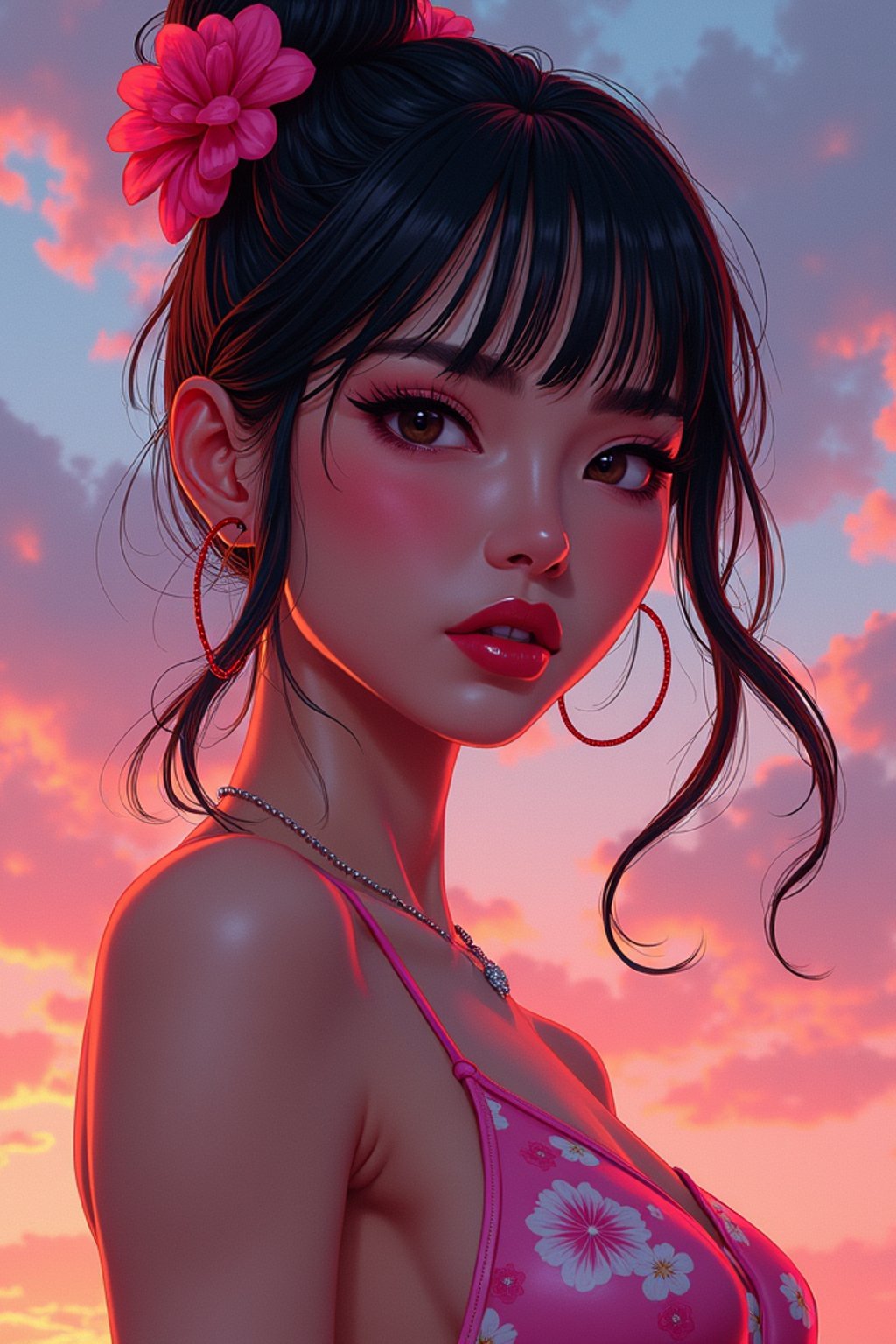 woman, gta vice city cover art, borderlands style, celshading, trending on artstation, by rhads, andreas rocha, rossdraws, makoto shinkai, laurie greasley, lois van baarle, ilya kuvshinov and greg rutkowski