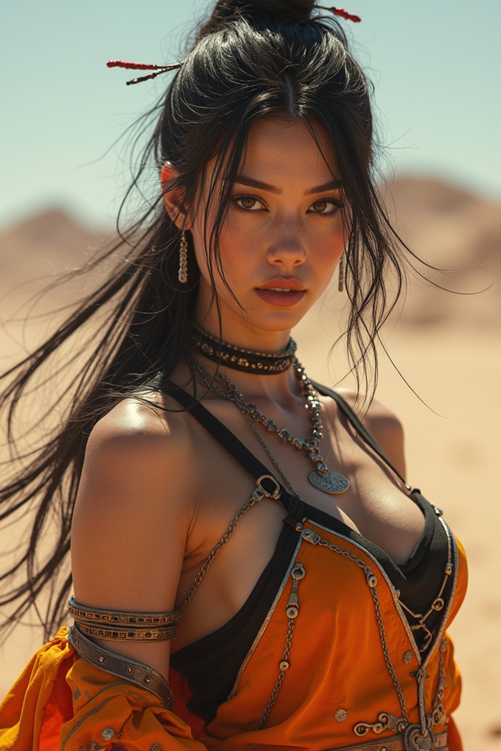 woman in style of mad max warrior in desert _ unreal _ 5 _ daz. _ rpg _ shot _ extremely _ detailed _ artgerm _ greg _ rutkowski _ greg