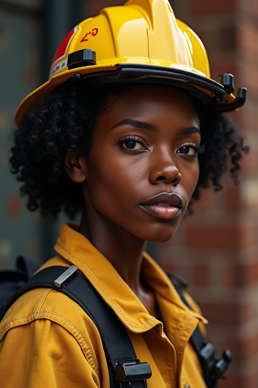 woman as a Firefighter. highly detailed