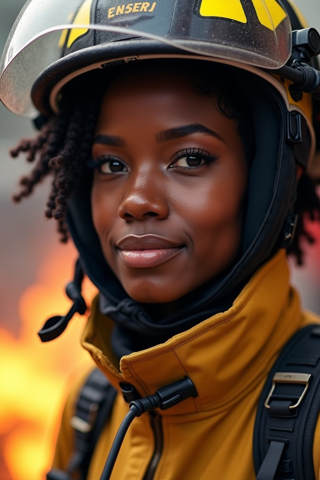 woman as a Firefighter. highly detailed