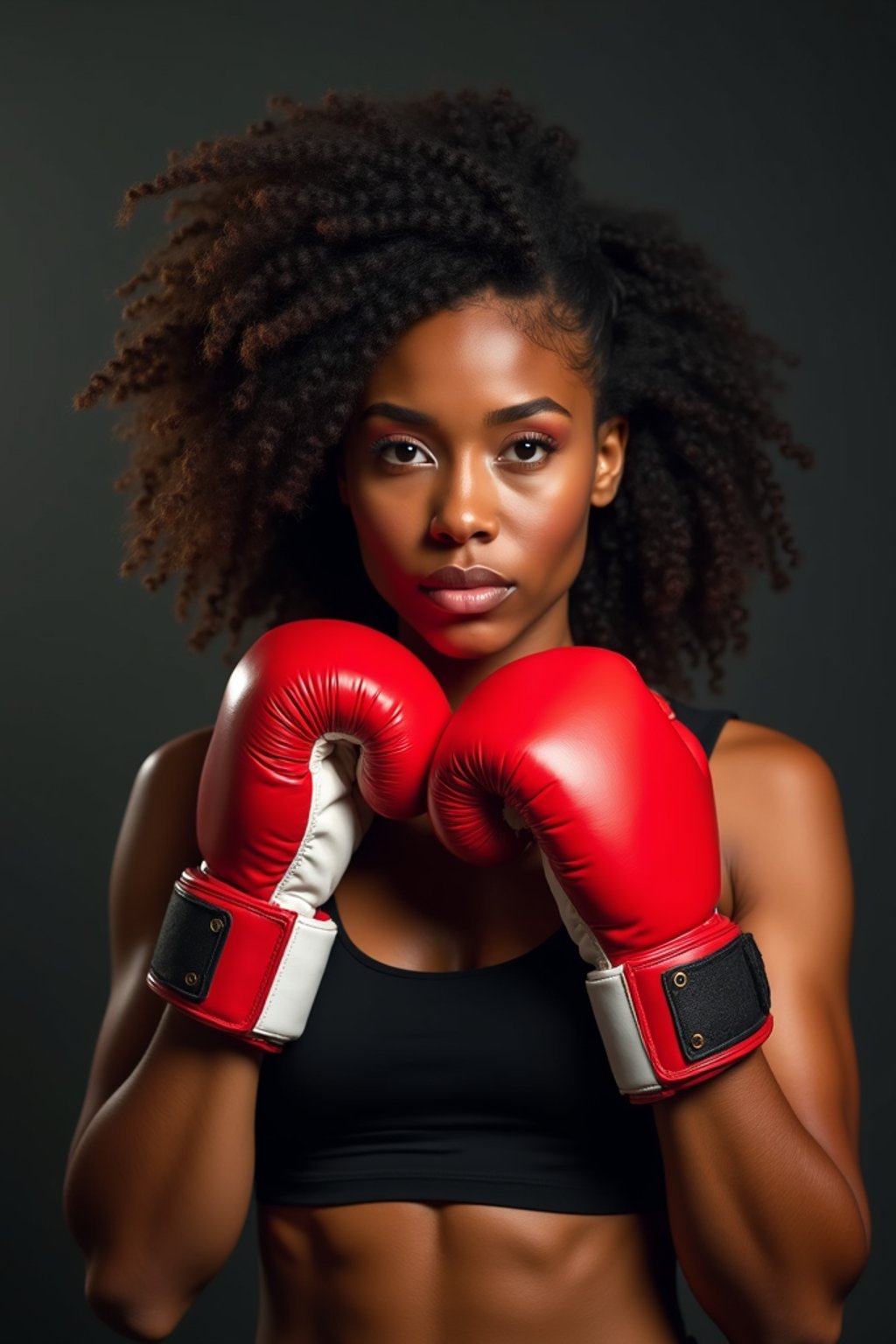 woman as a Boxer wearing Boxing Gloves