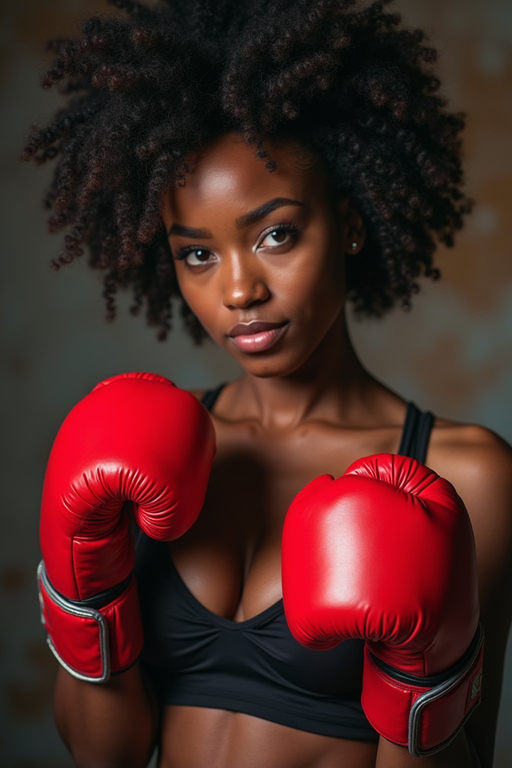 woman as a Boxer wearing Boxing Gloves